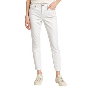 Eileen Fisher Jeans 2P White Low Rise Slim Fit Organic‎ Cotton Stretch Classic